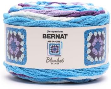 Bernat All in One Blanket Granny Soft Crochet Yarn, Lilac Waves, 2-Pack