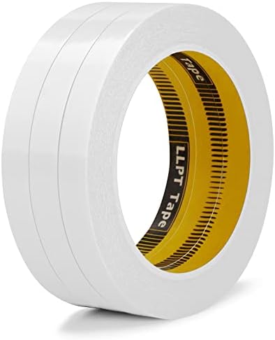 LLPT Double Sided Tape 1/2" x 50 Ft, White, 3 Pack