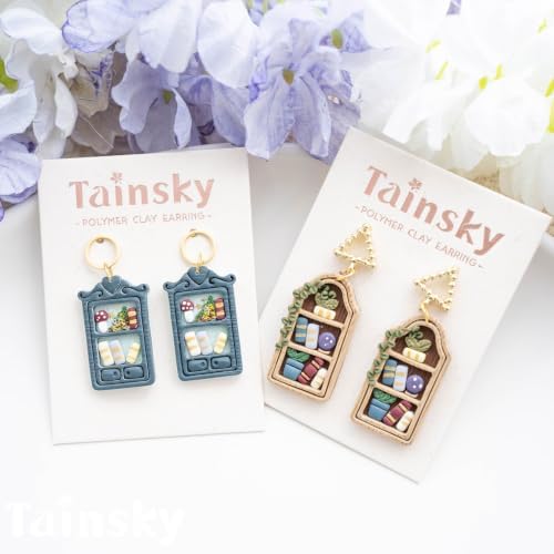 Tainsky Library Polymer Clay Cutters, 20 Shapes for Back to School Earrings
