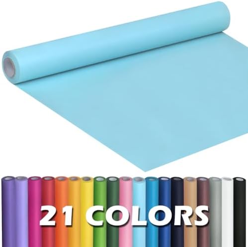 PerkHomy Light Blue Kraft Paper Roll 17.5" x 960" (80') for Gift Wrapping Bouquet Flower Art Painting Craft Writing Packaging Shipping 80GSM 55LB (Light Blue, 17.5" x 80')