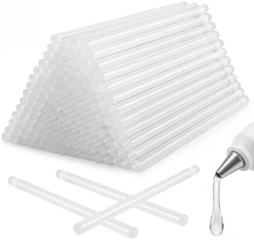 KISEER 100 Pack Clear 0.43 x 8 Inch Full Size Hot Glue Sticks Universal Fit Glue Gun for Bond Wood Plastic Fabric Foam DIY Craft Projects Home Decorations and Sealing