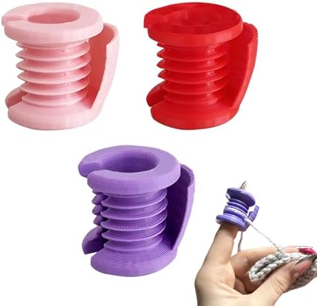 3 Pieces Crochet Tension Ring -Tension Rings for Crocheting & Knitting,Crochet Ring for Finger Protection,Crochet Accessories and Gadgets Tools