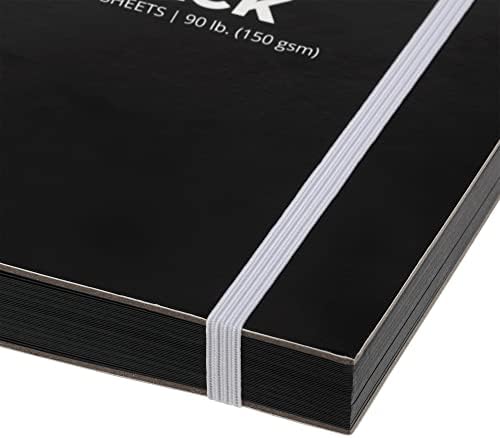 Soho Urban Artist Brick Sketchbook Journals, 20 Pack, for Sketching, Drawing, Colored Pencils, Graphite, and more - Black 5.5"x5.5" (150 GSM, 80 Sheets)