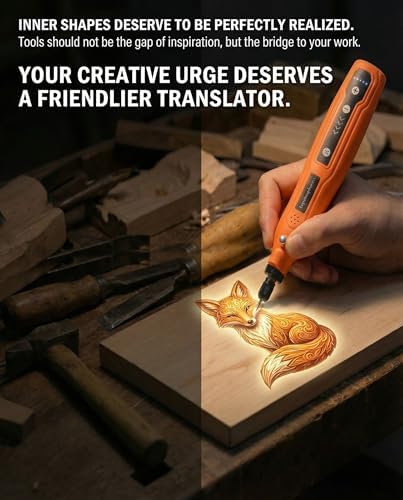 Mini Rotary Tool Kit: 5-Speed & LED – 45-Pc Engraving, Polishing & Sanding Kit for Wood, Metal, Glass, Resin – Ideal for Woodworkers, Hobbyists & DIY Crafters (Orange)