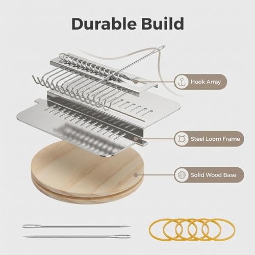 Knit kit Patch Loom, Portable Darning Loom for Beginners, Knit Kit Patch Kit for Holes Repair on Socks, Clothes & Jeans, Patchwork Weaving Tool Set for Quickly Sewing Repair