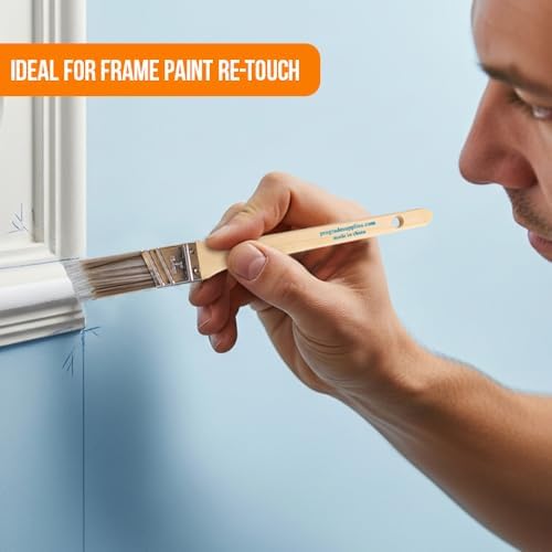 Vermeer Angled Paint Brushes, Assorted Paint Brush Set for Trim, 6 Pc | Interior & exterior | Furniture, cabinets, doors & fences | Latex & oil-based | Medium stiff bristles, softwood handles