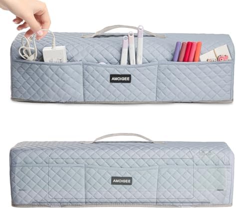 AMOIGEE Padded Dust Cover for Criicut Maker 4, Maker 3, Maker, Explore 4, Explore 3, Explore Air 2, Protective Machine Cover with Handle, Storage Pockets for Craft Accessories and Suppliers
