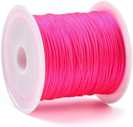 Elecrelive 43 Yards Nylon String Nylon Cord Deep Pink Nylon Beading Thread