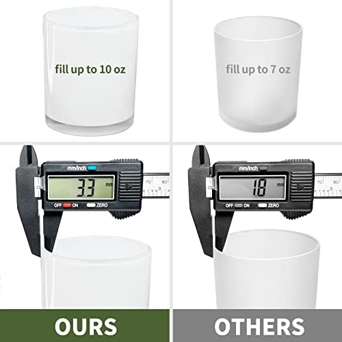 SUPMIND 10oz Inner White Glass Candle Jars with Lid,12pcs for Candle Making