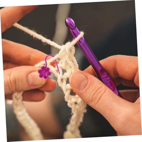 DOITOOL 1 Set Knitting Tool Kit with Double Needle Protectors Slip Stitch Markers Prevent Yarn Slippage for DIY Crochet Projects Scarves Hats Garments
