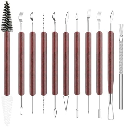 11PCS Clay Sculpting Tools Kit, Polymer Clay Tools for Pottery, Double-Head Ceramics Tool for Carving, Air Dry Clay, Pottery Kiln, Pottery Wheel, Shaping, Molding, Modeling, Adults, Students, Supplies