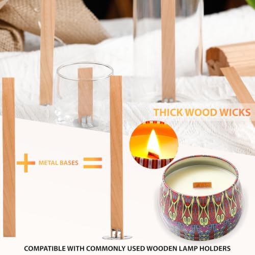 Cherry Wood Wicks – Long-Lasting Flame, 60 Candles per Pack (1.2 mm Thick)