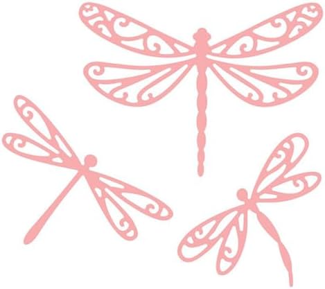 Scrapbooking Die-Cuts, Layer Frame Net Set Metal Cutting Dies for Card Making, Paper Craft Template, Background Embossing Stencils, DIY Album Décor (3 Pcs Dragonfly-9.3x7.7cm)