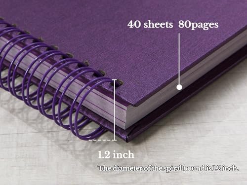 potricher 10 x 10 Inch DIY Scrapbook Photo Album 80 Pages, Purple | Thick Kraft Paper Scrap Book Photo Albums, Memory Book for Wedding, Anniversary, Baby, Family, Travel, DIY Projects
