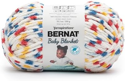 Bernat Baby Blanket Yarn for Crocheting Soft, Primary Dot