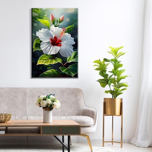ATDMS Paint by Numbers Kit for Adults Flowers Paint by Numbers with Frame DIY Floral Paint by Number with Easel Adult Paint by Number Kits on Canvas Framed for Gift Home Wall Decor 8x12 Inch