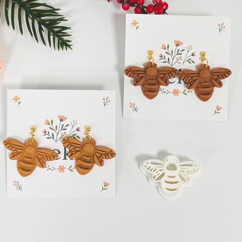Xaekicr Bee Shape Polymer Clay Cutters Set – Clay Earring Cutters for Handmade Earrings, Clay Tools and Polymer Clay Molds for Jewelry Making