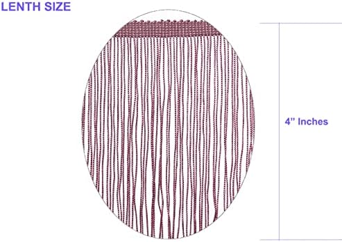 10 Yards of 4" Long Chainette Fringe Thread Yarn Tassel Trim Braid Fringe for Crafts Sewing and Decor-Mauve Pink