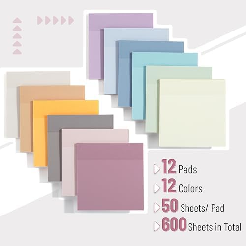 Mr. Pen- Transparent Sticky Notes, 3" x 3", 12 Pads, 600 Sheets | See Through Self-Adhesive Notes for Bible Journaling and Studying, Water-Resistant, Easy to Peel, Clean Removal