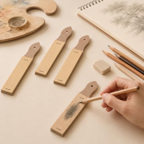 9 PCS Sandpaper Sharpener, 12 Sheet/PCS Sandpaper Block for Drawing