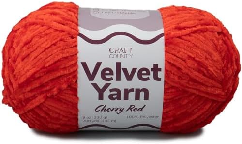 Craft County Bulky 5 Velvet Yarn – Super Soft Polyester Yarn for Blankets, Home Décor, and More!