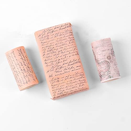 Dizdkizd Vintage Washi Tape Wide, Junk Journal Supplies, Map Newspaper Masking Tapes Stickers, Arts & Crafts Tape, Great for Vintage Journals, Gift Wrapping, 3 Inches × 4 Rolls