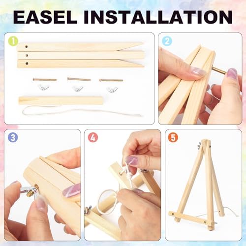 4 Pack Framed Paint by Numbers Kit for Adults National Park, Wooden Easel | With Frame, National Parks DIY Acrylic Painting, For Adults Beginner, Stress Relief Craft Kits, Home Wall Decor Gift, 8x12 IN