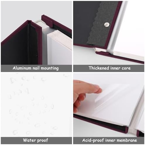 Zesthouse Photo Album Self Adhesive Pages, 60 Pages Magnetic Scrapbook Albums with Sticky Page, Photos Album Holds 8x10 & 5X7 & 4x6 & 6x8 & 3x5, Large Picture Book Ideal Gift for Family Wedding Baby