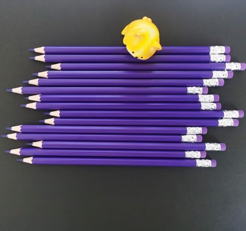 Adhere 25pcs Checking Pencils Erasable colored Pencils Pre-Sharpened #2 HB,for Checking Tests Grading,Map Coloring, editing Office Favors,including a Free sharpener. (Purple)