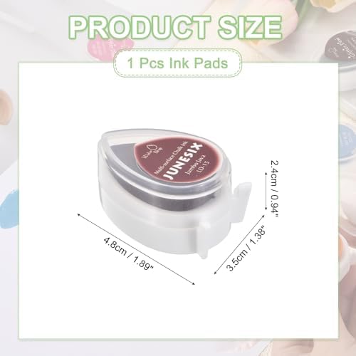 MECCANIXITY Pigment Ink Pads for Stamps, 1.9 x 1.4 Inch Water Drop Shape Embossing Craft Chalk Sticky Ink Pad Stamp for Wood, Fabric, Fingerprint, Scrapbook, DIY Card Making, Coffee Brown