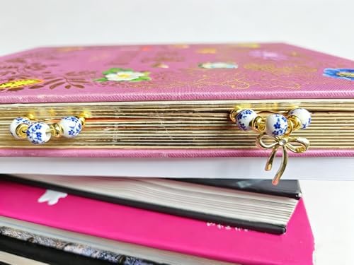 2 pcs Cute Planner Paper Clip Bookmarks, 2 Inches, Journal Notebook Charm Accessories, Page Saver Holder, Bookish Gift for Book Lover (Blue and White)