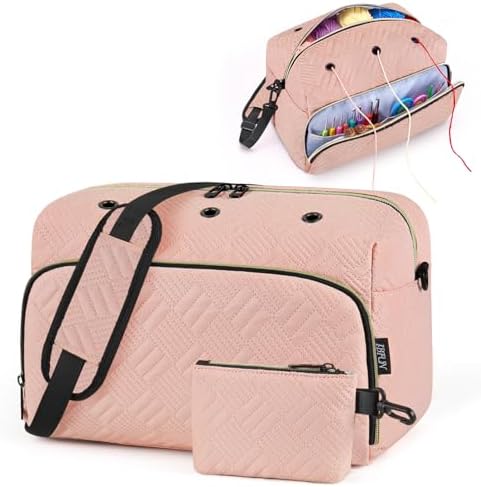 IBFUN Crochet Yarn Knitting Bag Organizer for Knit Accessories Hooks