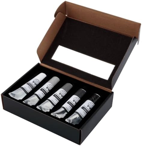 Tusc & Pine Artist Oil Paint - 40 ml Set of 5 - Greys - Non-Yellowing, Rich & Creamy Consistency, Maximum Pigment Load, Small Batch Milled Oil Paints Developed for Professional Artists