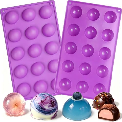 Semi Sphere Silicone Molds 15-Cavity, Half Sphere Silicone Baking Molds