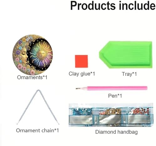 AIBOERL Diamond Art Kits for Adults, Sun Moon Acrylic Hanging Suncatcher