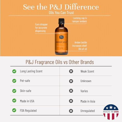P&J Trading Fragrance Oil | Harvest Spice Oil 100ml - Candle Scents for Candle Making, Freshie Scents, Soap Making Supplies, Diffuser Oil Scents