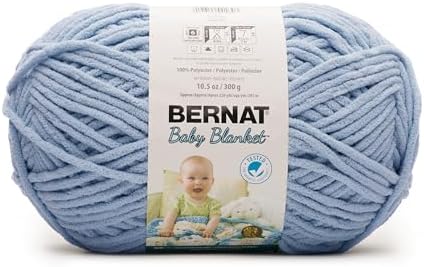 Bernat Baby Blanket Yarn for Crocheting Soft, Baby Blue