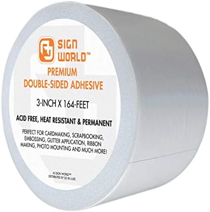 Best 3" Ultra-Thin Permanent Double-Sided Tape for Arts, Crafts, Photography, Scrapbooking, Tear-by-Hand, Paper Backing, Documents, All Purpose (3-Inch by 164-Feet/55 Yards)
