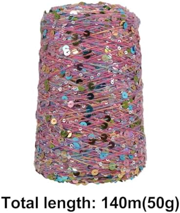 ECYC Ltd 153 Yards Cotton Sequin Yarn, Sparkle Sequin Thread for Knitting & Crocheting, DIY Craft Projects