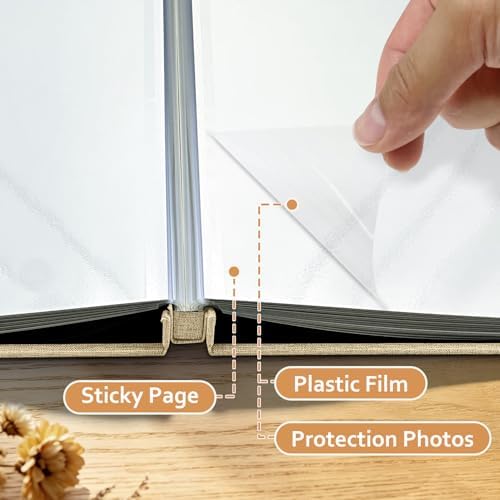 Large Photo Album Self Adhesive Scrapbook, 30 Sheets/ 60 Pages Photo Book for 4x6, 5x7, 8x10 Pictures, DIY Album for Birthday Gifts for Women Mom Wedding Baby Family Travel