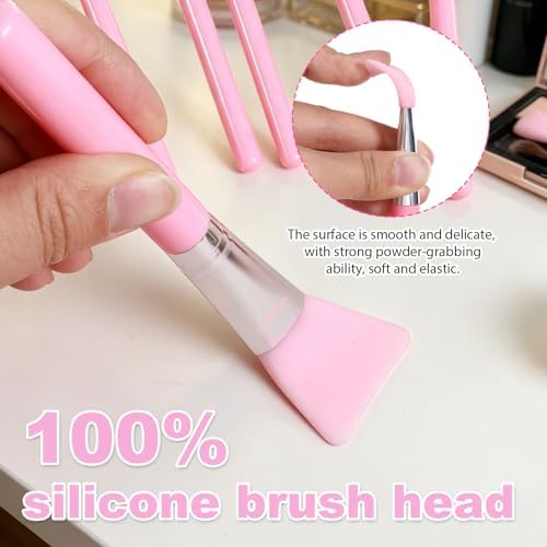 JJUNW 14 Pcs Resin Brush, Silicone Brush Applicator Kit for Makeup