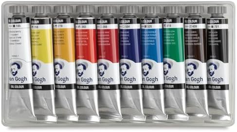 Vangogh Oil Paints - Set of 10, Assorted Colors, 20 ml Tubes