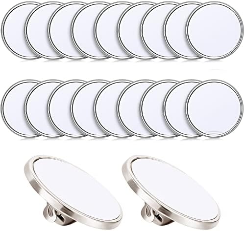 Hicarer 20 Pieces Sublimation Blank Pins Button Pin Badge DIY Button Badge Sublimation Silver Blank Base Pins for DIY Craft Making School Supplies