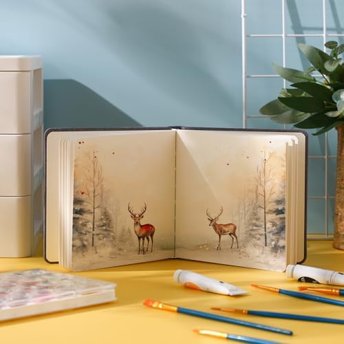 5.5in Watercolor Sketchbook Journal Square Watercolor Notebook Gray