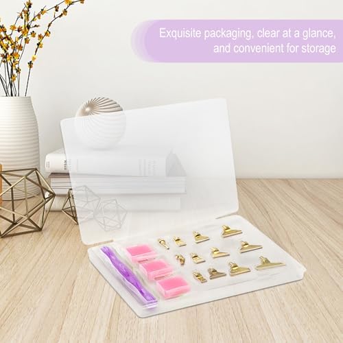 22PCS DIY Diamond Art Pen Painting Tool Set - Metal Threaded Tip Accessories Gem Resin Dotting Pen Supplies Kit (Purple Pen + 12 Tips + 9 Dotting Clay)