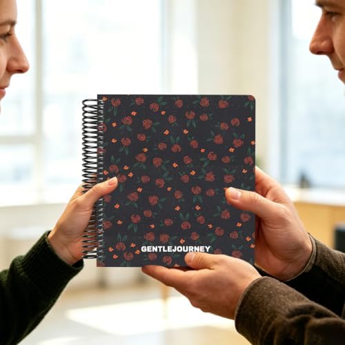 Hardcover Sketchbook,7.2"x8.3"Spiral Bound Drawing Pad,Midnight Roses