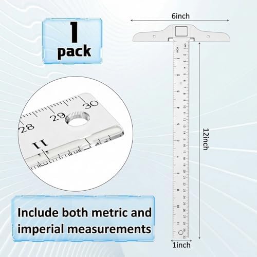 Pangda 1 Pcs 12 Inch T-Square Ruler Plastic for Drafting Drawing