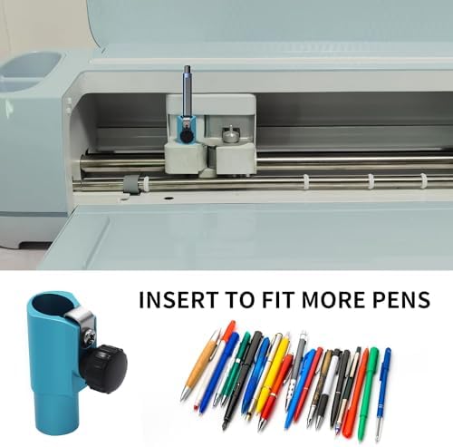 Universal Pen Adapter for Maker 3/Explore 3/Air 2/Air/Maker/Explore Cutting Machines, Fits All Pens, Markers, Scoring Stylus, Pen Holders， Pen Holders Set in one adapter.(Aluminum, Blue)