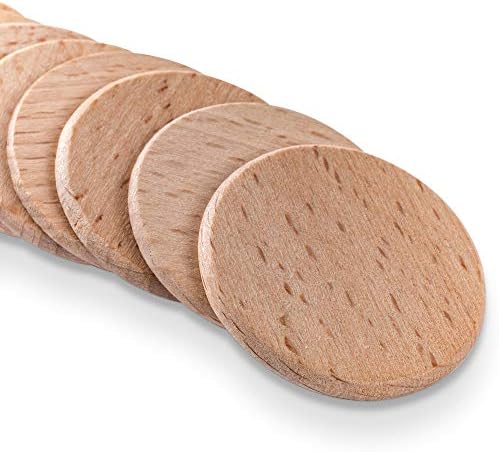 Super Z Outlet Round Unfinished 1.5" Wood Cutout Circles Chips for Arts & Crafts Projects, Board Game Pieces, Ornaments (100 Count)