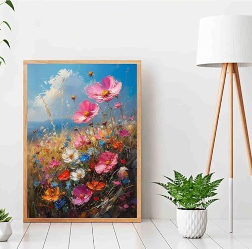 DYAIANGMU Flower Paint by Numbers Kit for Adults Beginners 11.8X15.7inch